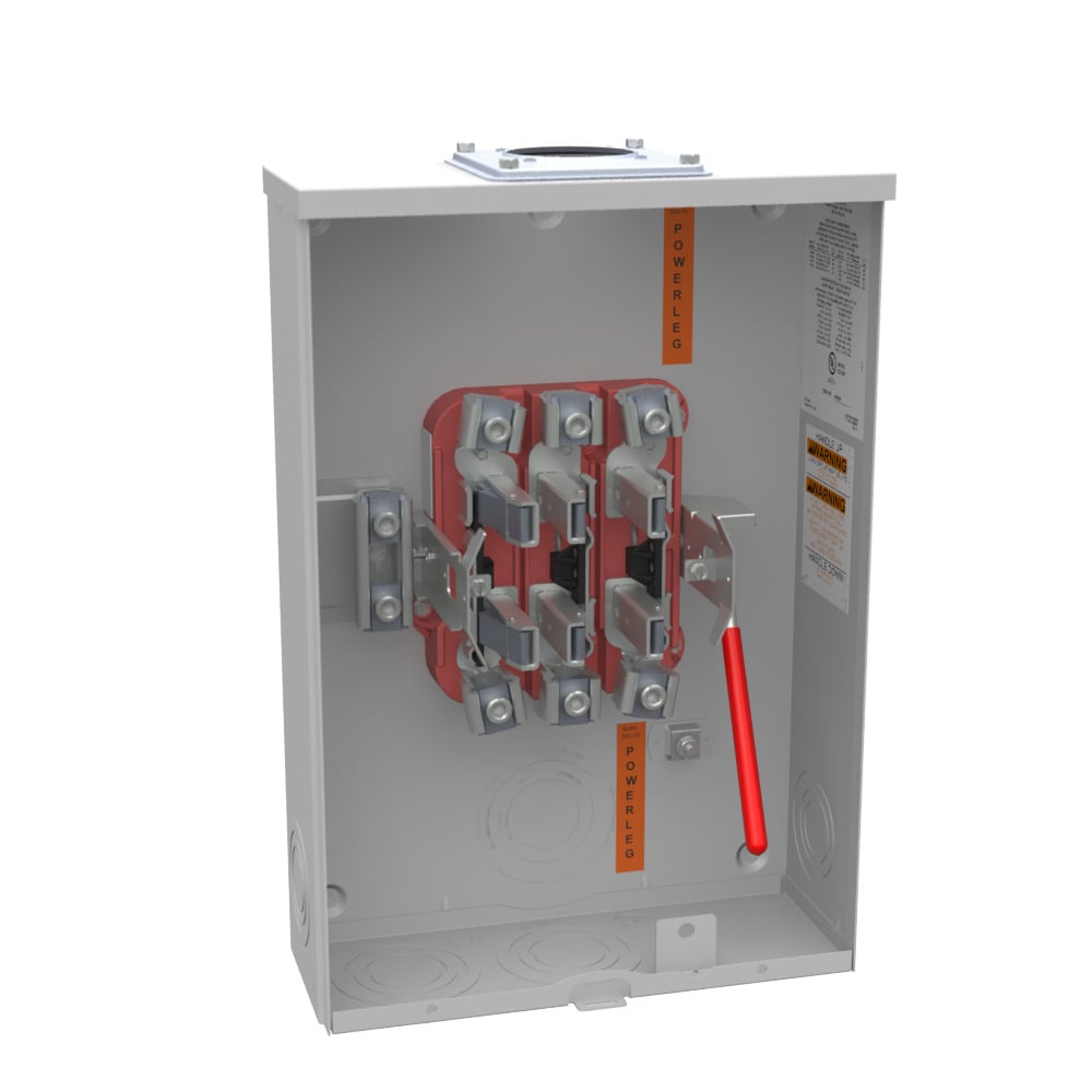 U9701-RRL-BL Single Position Meter Socket, 200 Amp, 3 Phase, Ringless, Lever, 7 Term, OH, UG, 600V, Bracket Provision