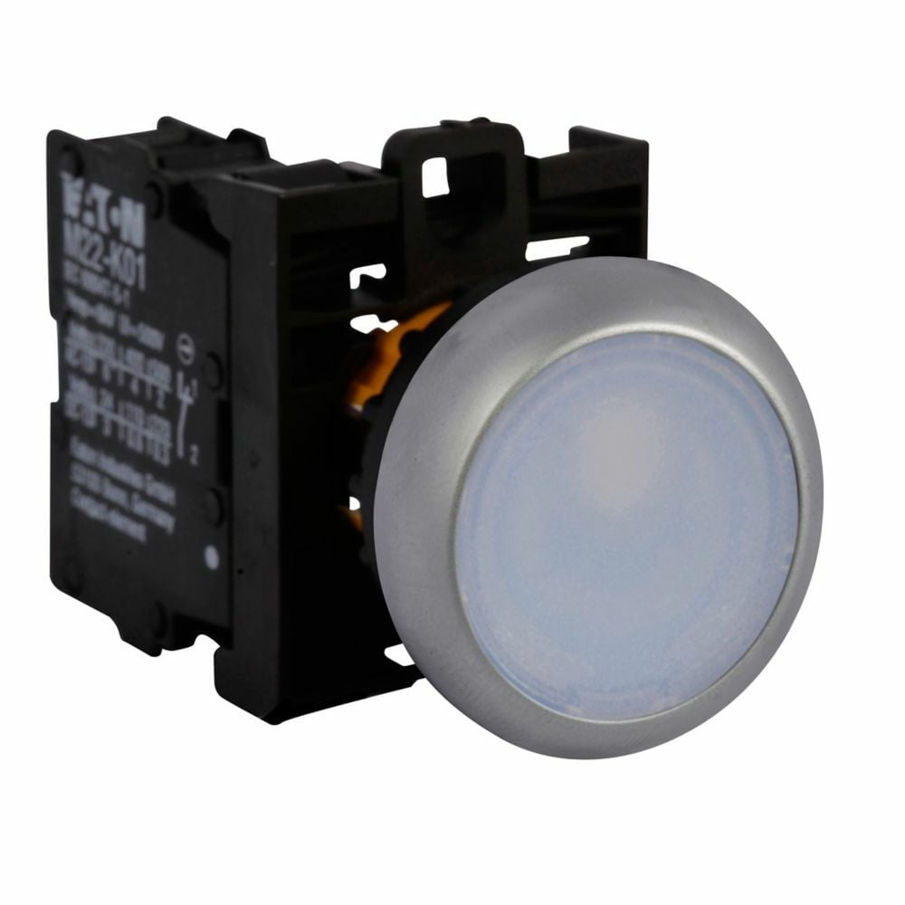 M22-DL-W-K10-W Modular Illuminated Pushbutton, 22.5 mm, 1NO Contact, White