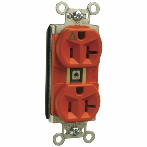PTIG5362 PlugTail Isolated Ground Spec Grade Receptacle, 20 Amp, 125V, Orange