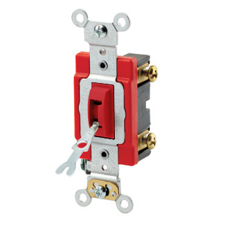 1221-2RL Extra Heavy Duty Tamper Resistent Toggle Switch, 120/277 V AC, 20 A, 1/2 hp Power Rating