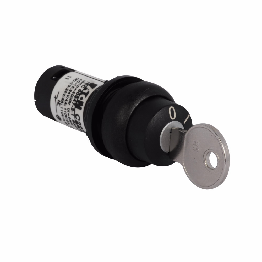 M22S-WRS RMQ-Titan M22 Modular Non-Illuminated Selector Switch Operator, 22.5 mm, Keyed Operator, 2 Positions, Black
