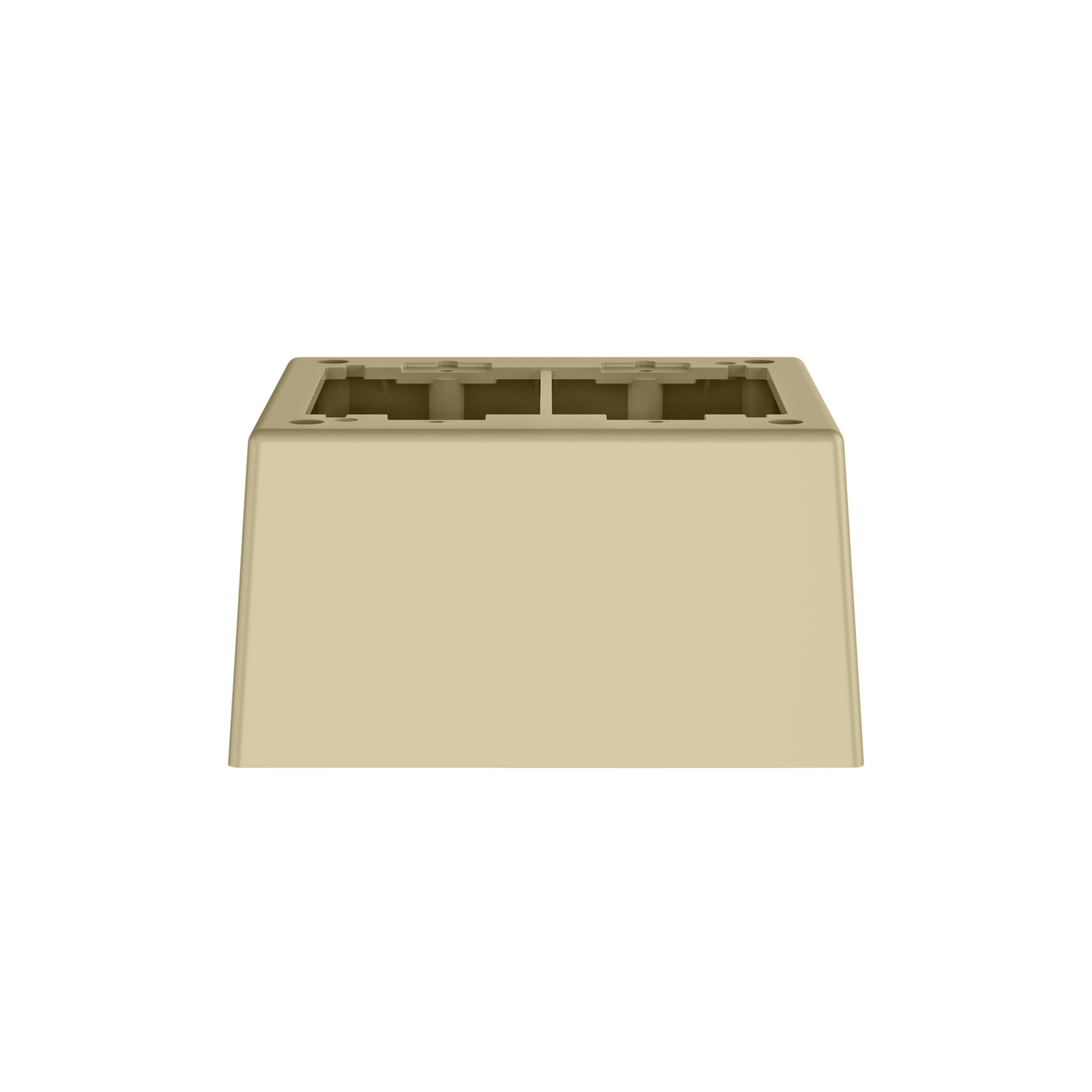 JBP2DEI 2-Gang 2-Piece Deep Power Rated Outlet Box, 5.22 in L x 5.22 in W x 2-3/4 in H, PVC, Electric Ivory