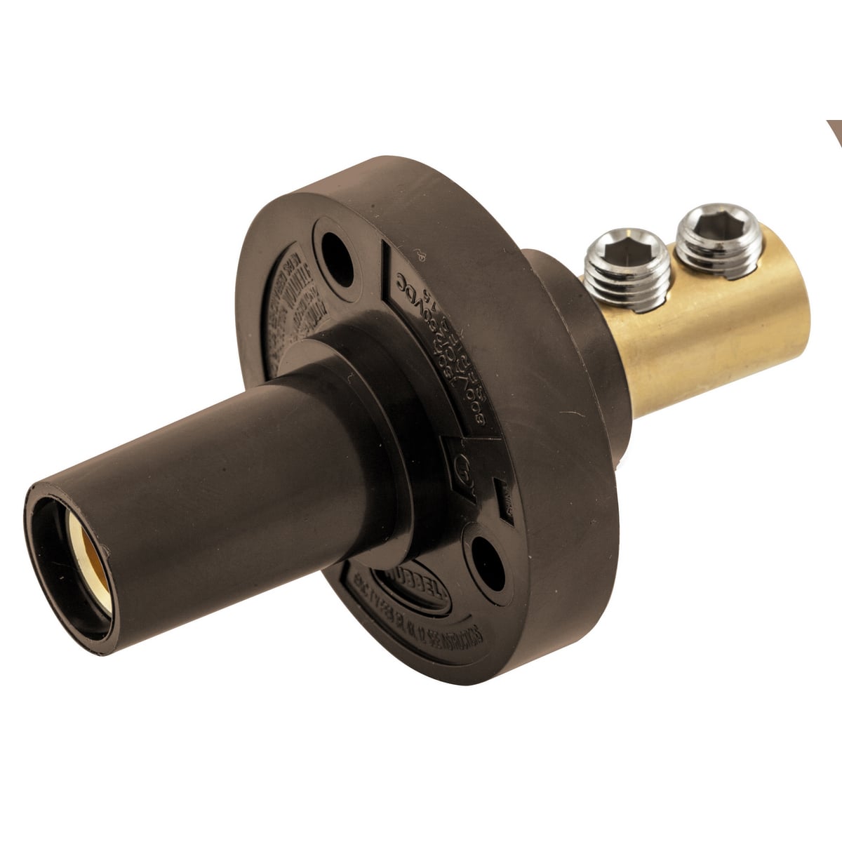 HBL15FRBN 15 Series Extra Heavy Duty Female Single Pole Receptacle, 600 VAC/250 VDC, 150 A, 8 to 2 AWG Wire, Double Set Screw Connection