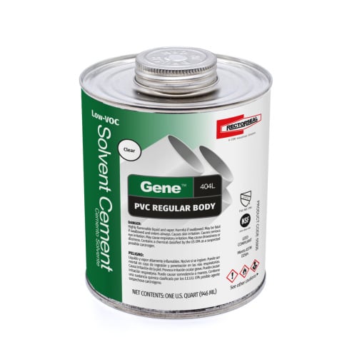 55906 Gene 404L Low VOC Regular Body Solvent Cement, 1 qt Container, Clear