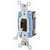 1201-2L Self-Grounding AC Quiet Toggle Switch, 120/277 V AC, 15 A, 1/2, 2 hp Power Rating