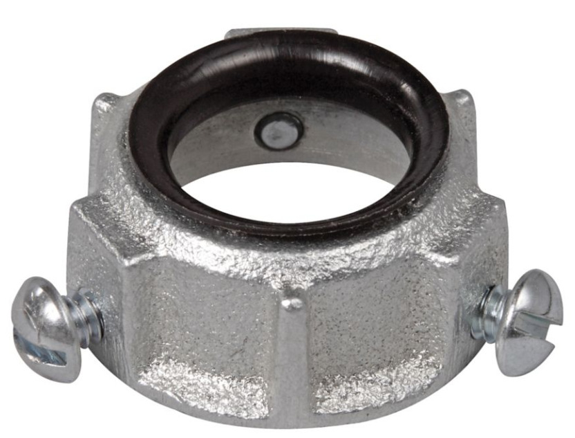 S1034 Setscrew Threadless Throat Conduit Bushing, 1-1/4 in Trade, Malleable Iron