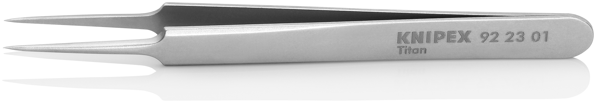 Titanium Gripping Tweezers-Needle-Point Tips, 4 1/2 in., 0.09 mm TT, 0.15 mm TW