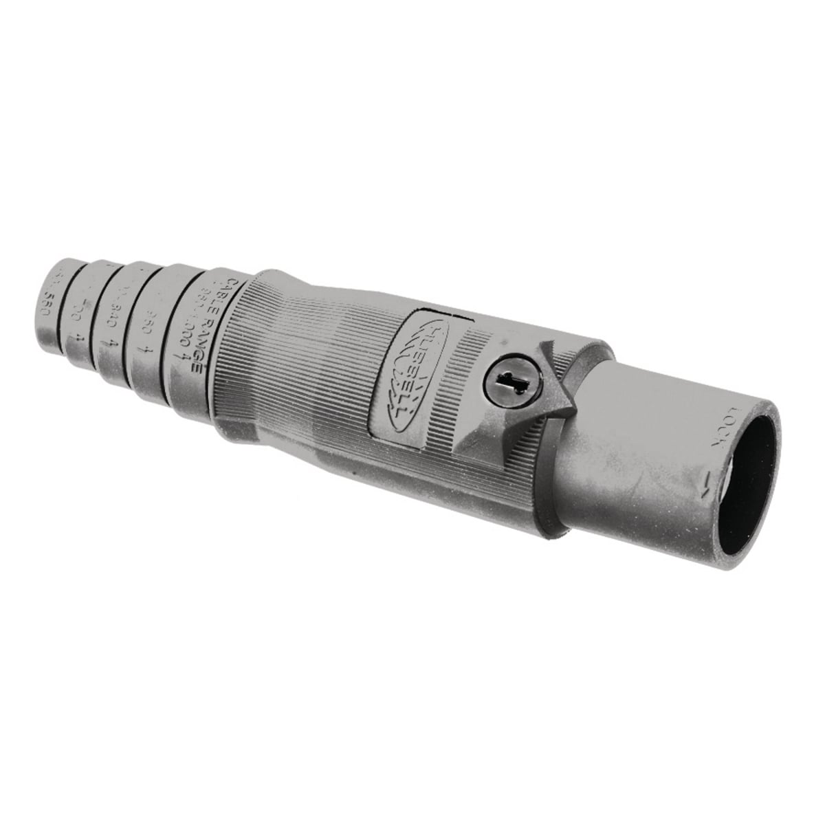 HBL400MGY 16 Series Male Standard In-Line Plug, 600 V AC/250 V DC, 400 A, 6 to 2/0 AWG, 4 to 2/0 AWG Wire, Pressure Screw Connection
