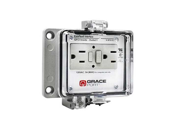 H-RF0-K3 H Series GFCI Receptacle, 120 V AC, 20 A, Gray