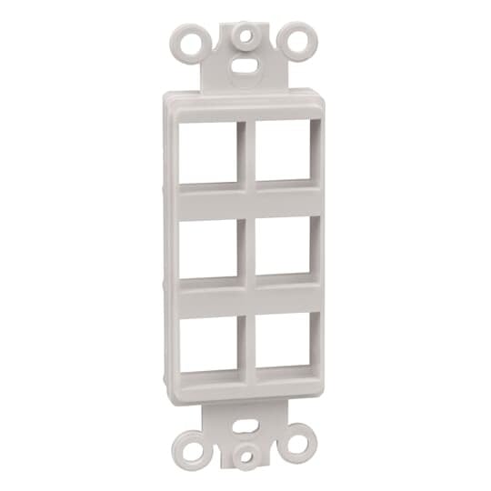 OPODEC6-WH Steel City Non-Metallic Rectangular Keystone Adapter, 6 Ports, White