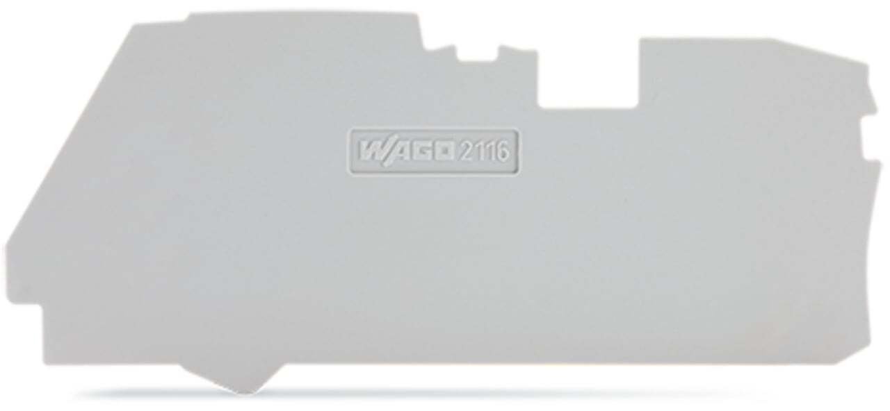 2116-1291 2116 End and intermediate plate, For Use With Snap-On Mounted, Gray