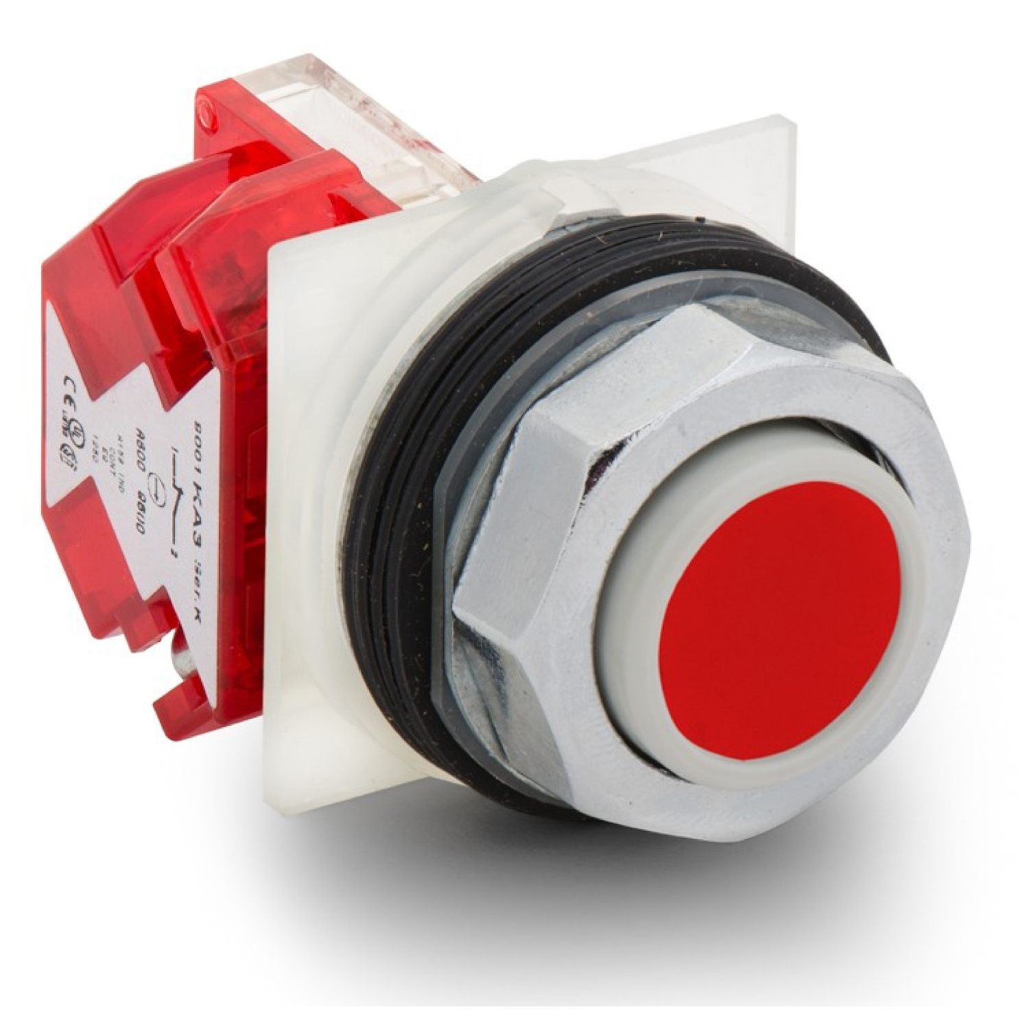 9001KR3RH6 9001KR Type T-K Standard Non-Illuminated Pushbutton, 30 mm, 1NC Contact, Red