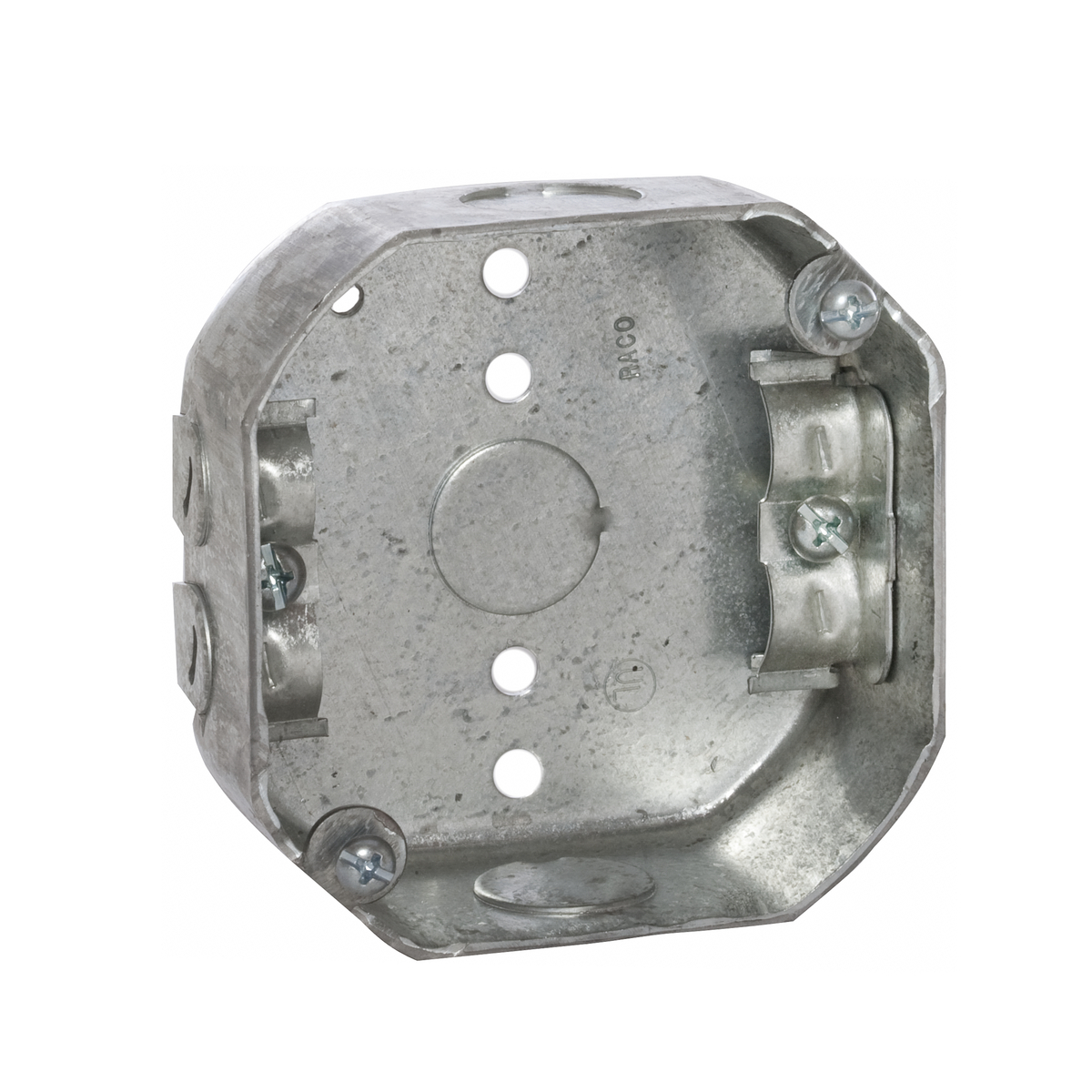 146 Octagon Box, Steel, 15.5 cu-in, 7 Knockouts