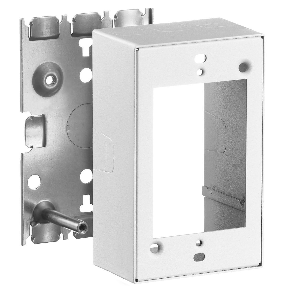 HBL5751AWA 1-Gang Deep Combination Standard Depth Extension Box, 4.7 in L x 3 in W x 1.9 in H, Rolled Steel, White