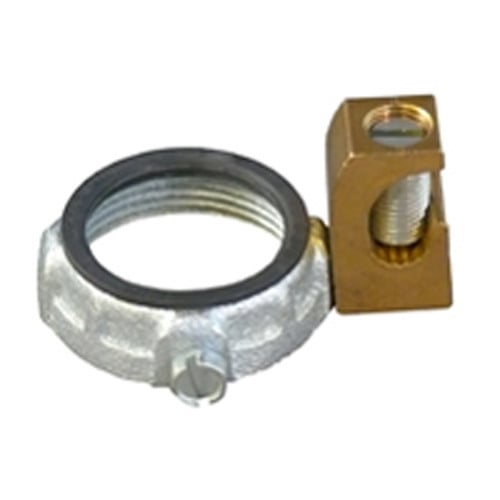 GIB-150L-4BC GIB-L-BC Grounding Bushing With Bronze Lay-In-Lug, 14 to 4 AWG AC Cable, 1-1/2 in Trade, Malleable Iron, Zinc Electroplated
