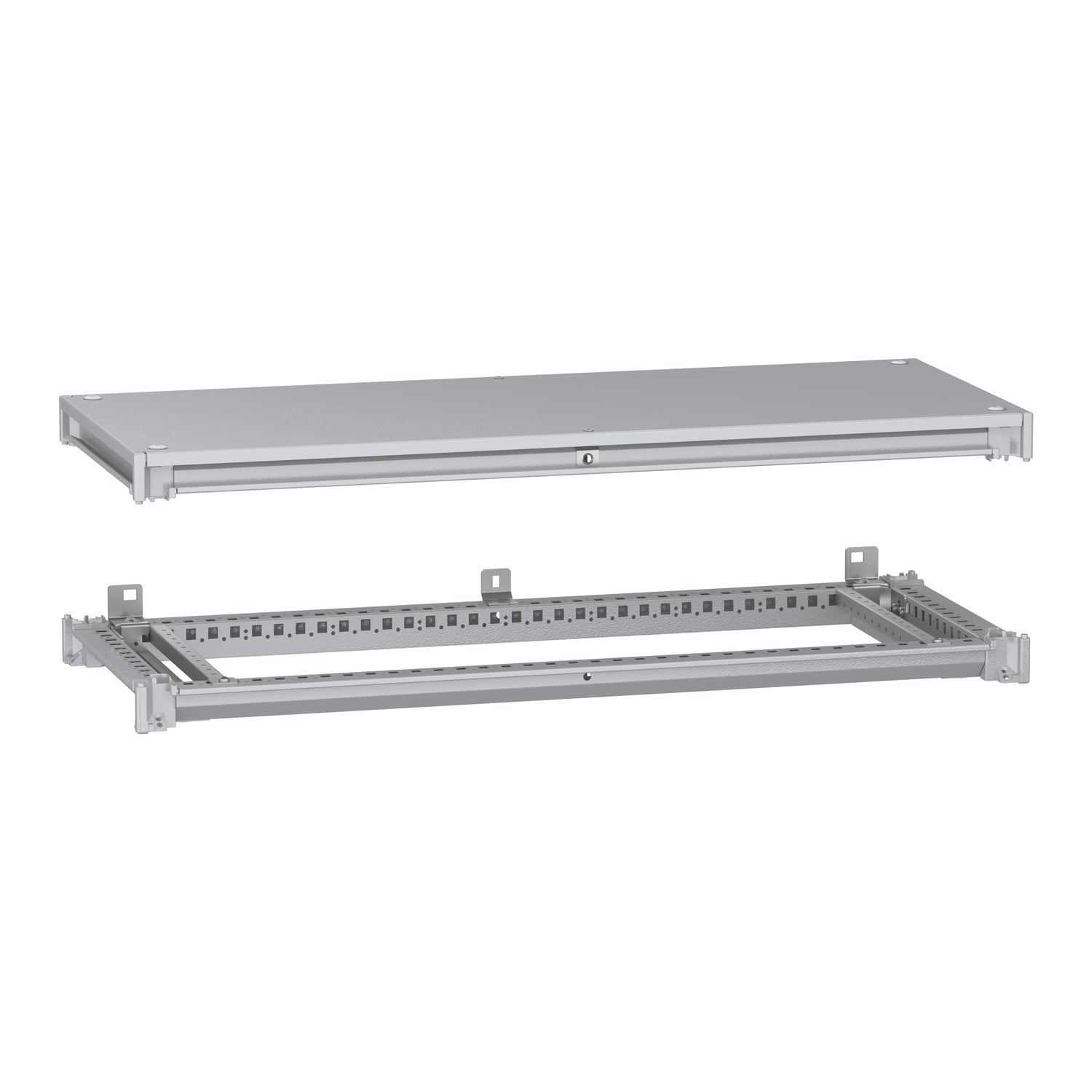 NSYSFNC104 Bottom and Top Frame, 4.3 in H x 39.4 in W x 15.7 in D, For Use With Electrical Enclosure W1000 D400mm, Steel
