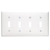 80712-I Standard Size Traditional Wall Plate, 4 Gangs, 8.18 in W x 4.5 in H, Thermoplastic, Ivory
