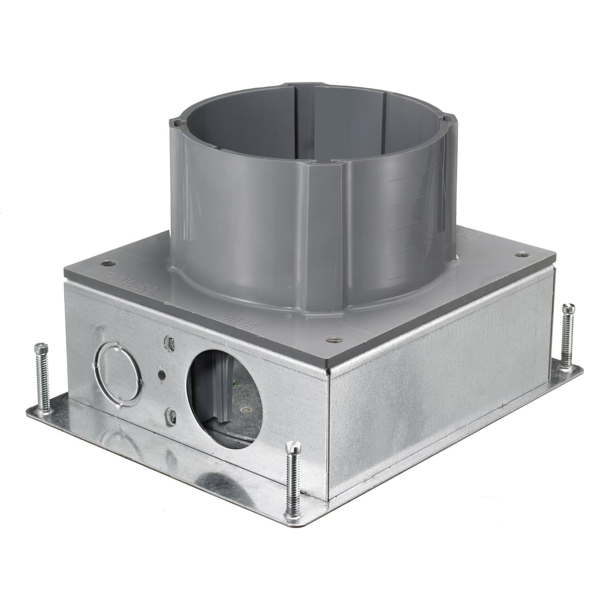 S1SFBAV S1 Fully Adjustable Concrete Floor Box, Composite, 177.5 cu-in Capacity, (2) Knockouts, 7-1/2 in L x 9-1/2 in W x 3 in H