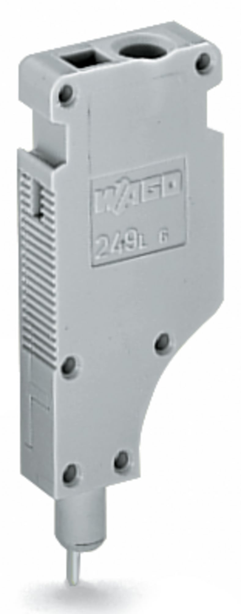 L-type test plug module; modular; with spring-loaded contact pin; Center module; 2,50 mm; gray