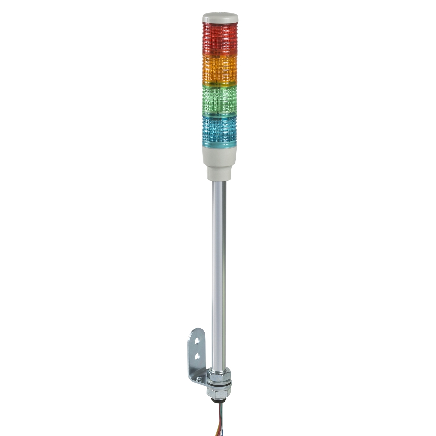 XVC4B4 Harmony Illuminated Pre-Wired Monolithic Tower Light, 24 V DC, LED Lamp, 4 Lights, Blue/Green/Orange/Red