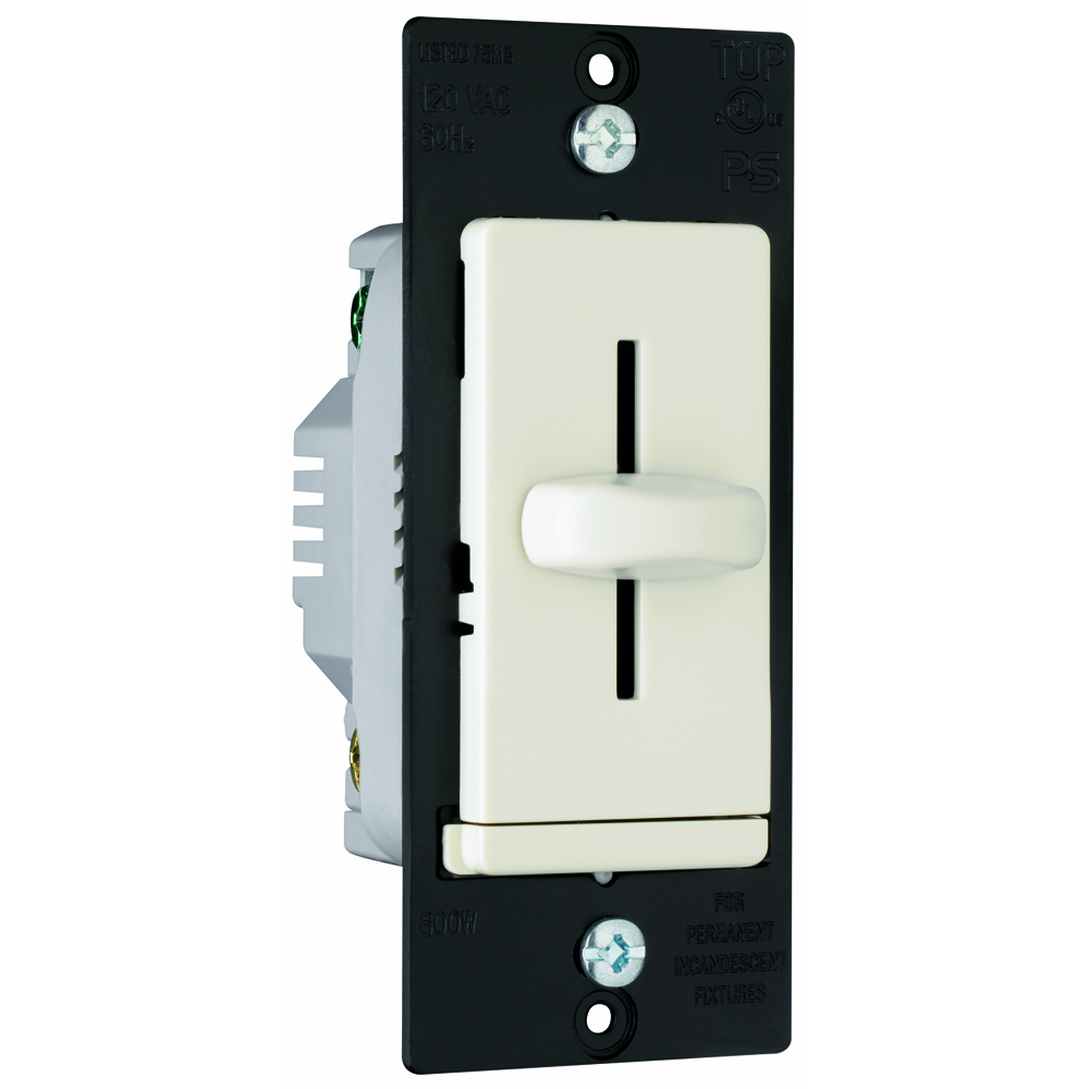 LS600LA LS TradeMaster Decorator Dimmer Switch, 120 VAC, 1 Poles, On/Off Operation, Light Almond