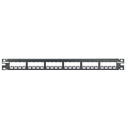CP24BLY Mini-Com PanNet 1RU Flat Shielded Modular Patch Panel, 24 Ports, Stainless Steel