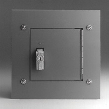 utility enclosures, 36" height, 6" length, 24" width, NEMA 1, Hinged cover, TCF cabinet, Flush mounted, Medium single door, Thru holes, Carbon steel