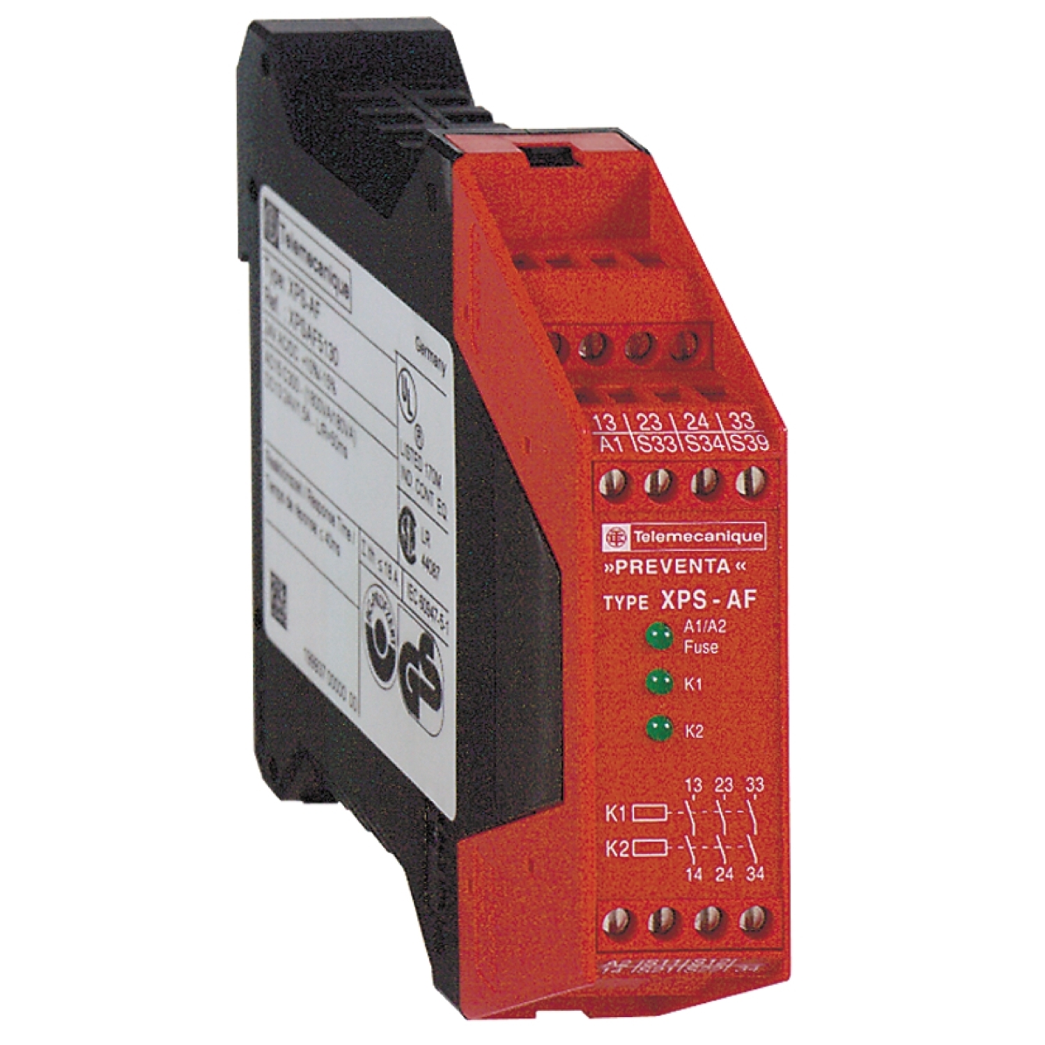 XPSAF5130 Preventa Safety Relay, 2.5 A, 3NO 3 Form A Contact, 24 V AC/DC V Coil