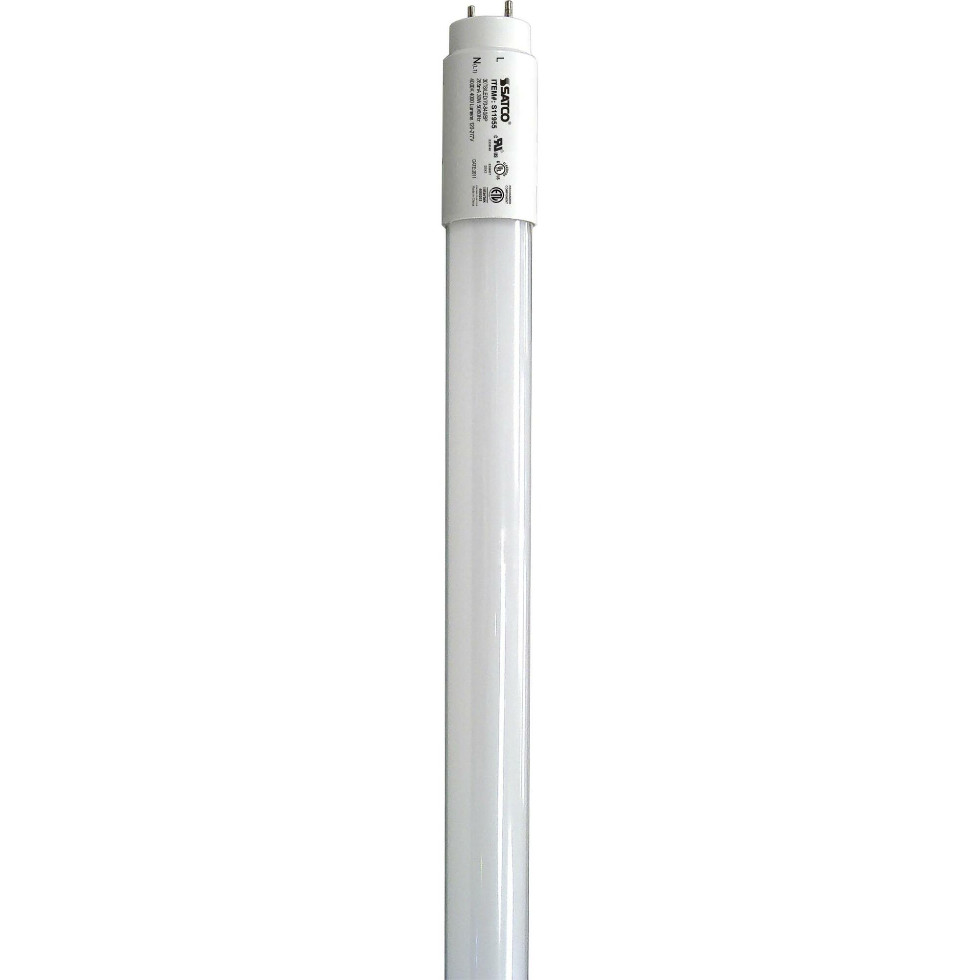 S11955 Type B Ballast Bypass Non-Dimmable Single Ended LED Lamp, 30 W, G13 Lamp, T8 Linear Shape, 4000 Lumens