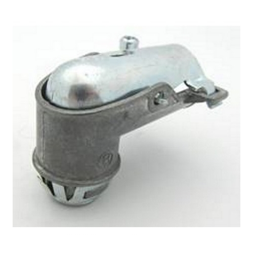 851SP Bridgeport Whipper-Snap Single Screw Flexible Cord Connector, 1/2 in Trade, Die Cast Zinc, Ball Burnished/Mirror Smooth