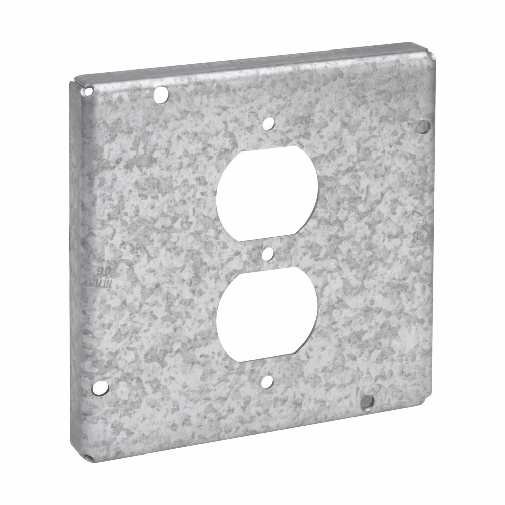 TP722 Thepitt Box Cover, 4-11/16 in L x 4-11/16 in W, Raised Surface Cover, Steel