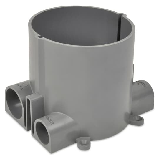 68-HP Steel City Flush Service Non-Metallic Floor Box, 140 cu-in Capacity, 3 Gangs, 3 Outlets, 8-1/8 in H x 6 in D