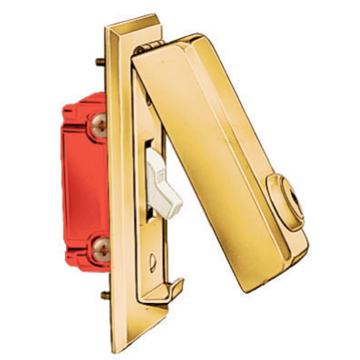 HBL96061 1-Device Straight Cylinder Weatherproof Locking Cover, 1.97 in L x 1.58 in W x 1.16 in D, Fabricated Brass