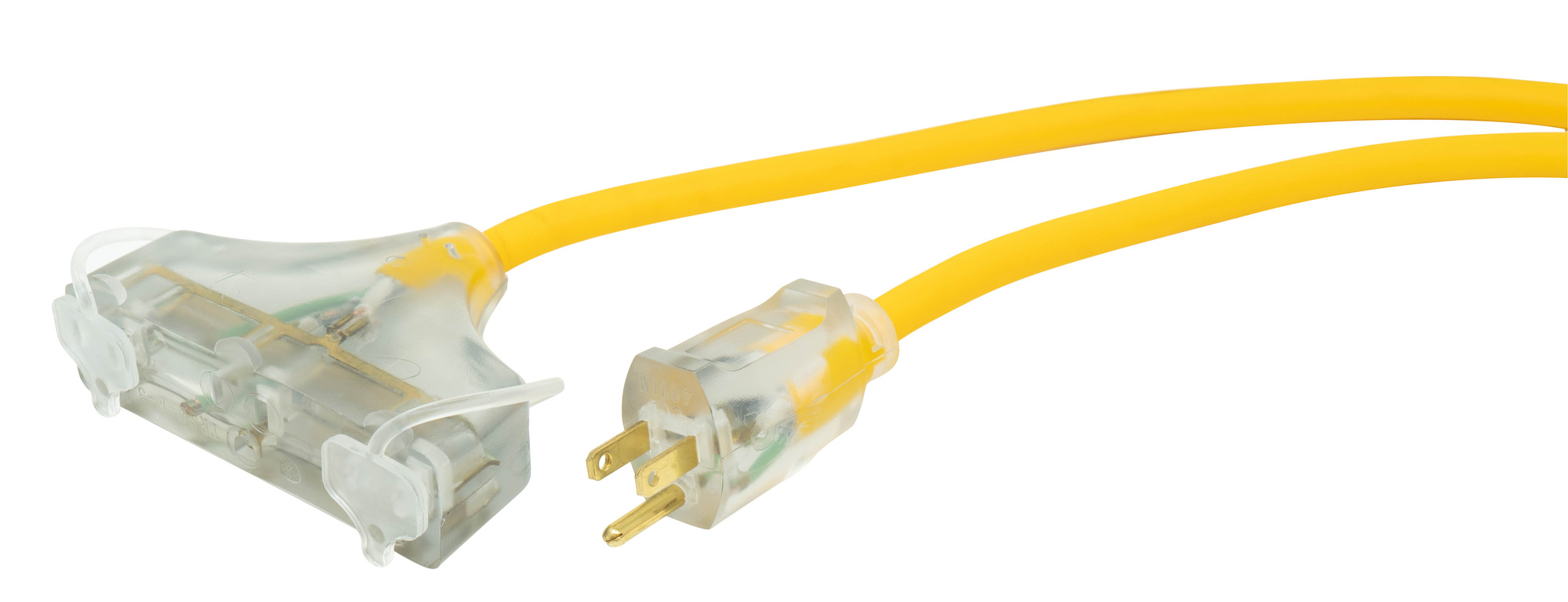 50ft Polar/Solar SJEOOW Outdoor Tritap Extension Cord with Light Ends, 12/3, Yellow