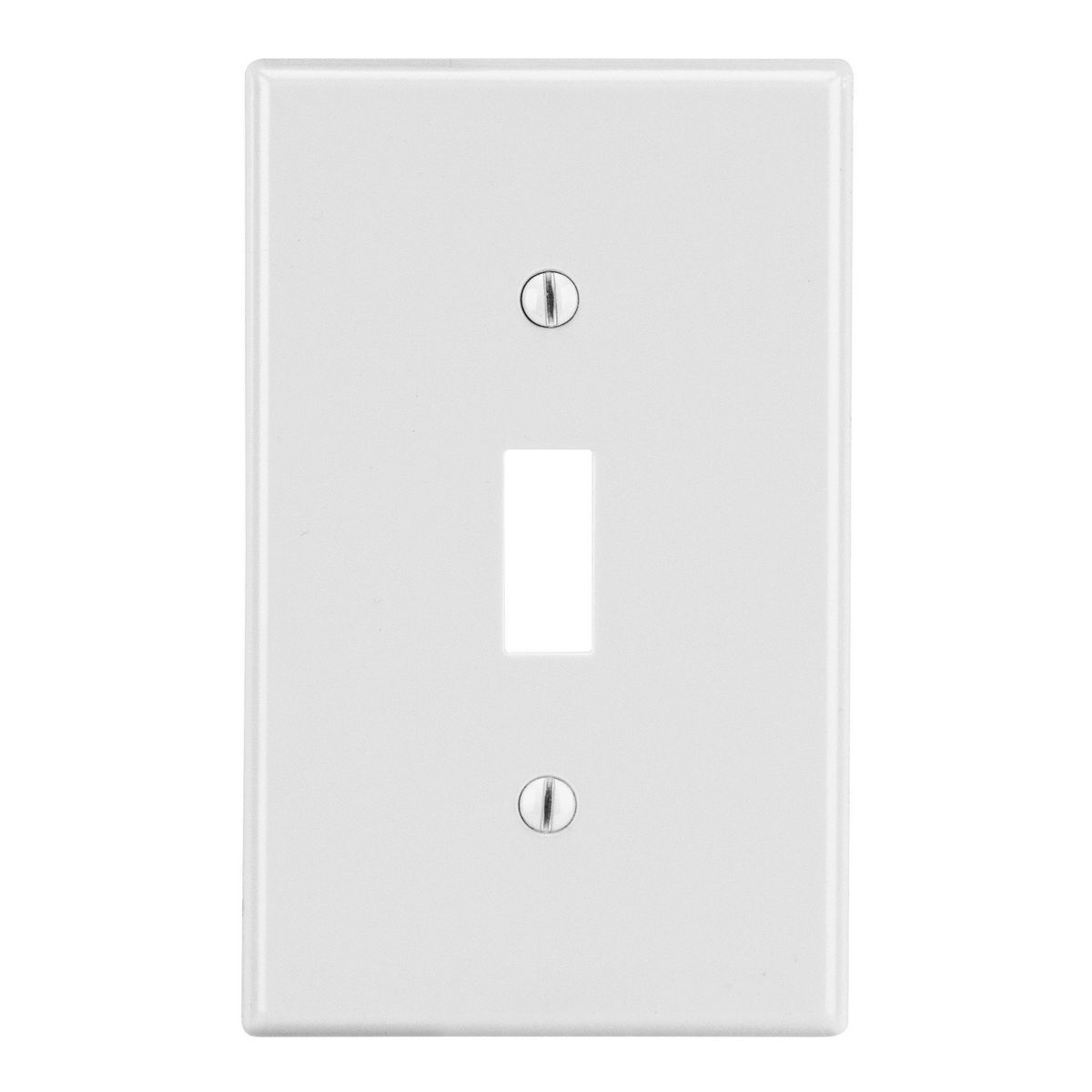 PJ1W Mid-Size Non-Metallic Wall Plate with Pre-Inserted Captive Screw, 1 Gangs, 3.15 in W x 4.94 in H, Polycarbonate Thermoplastic, White