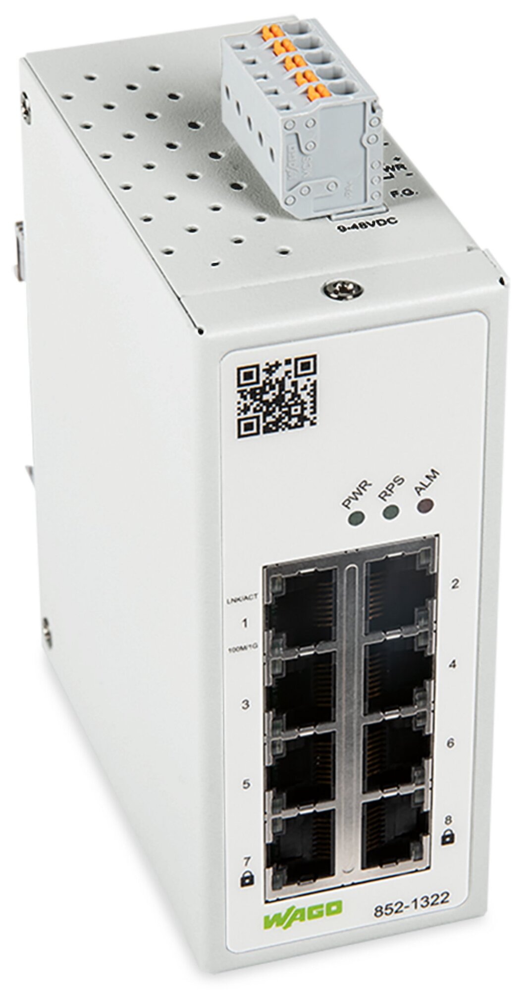 852-1322 852, Copper Network, RJ45 Interface, (8) Ports, 10. 100. 1000 Mbps Data Transfer