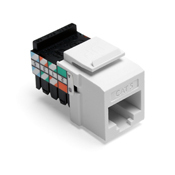 41108-RW5 QuickPort 8-Conductor 8-Position 110-Style UTP Connector, Cat 5 Module, Flush Mount, 1 Port, Plastic, White