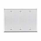 Eaton Crouse-Hinds series weatherproof blank outlet cover, Gray, Steel, Three-gang