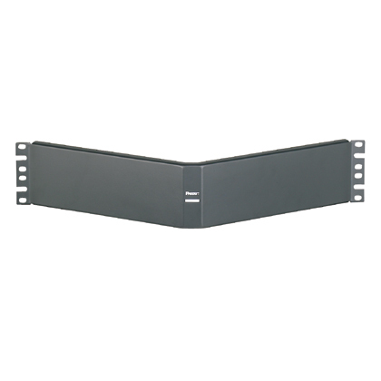 CPAF2BLY 2RU Horizontal Angled Rack Unit Filler Panel, 3.47 in H x 19 in W x 0.3 in D, Cold Rolled Steel, Black