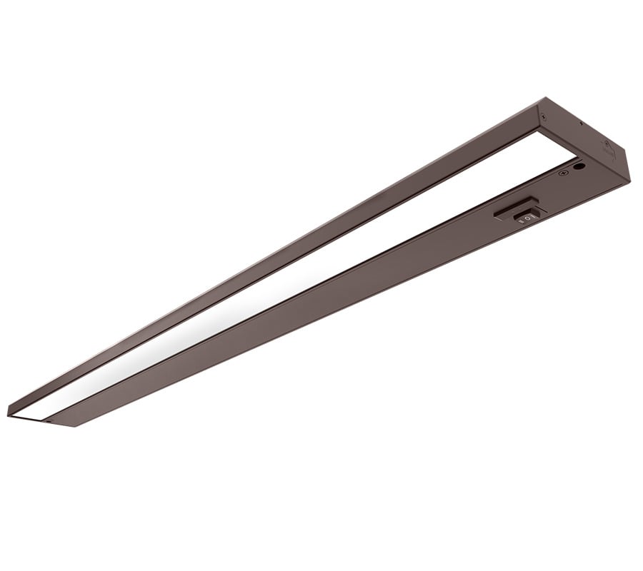 KNOOKFA32 Field Adjustable LED Undercabinet Fixture With Switch, Injection Molded Endcap, 15.7/16.5/16.8 W Fixture, 120 to 277 V, Powder Coated Housing