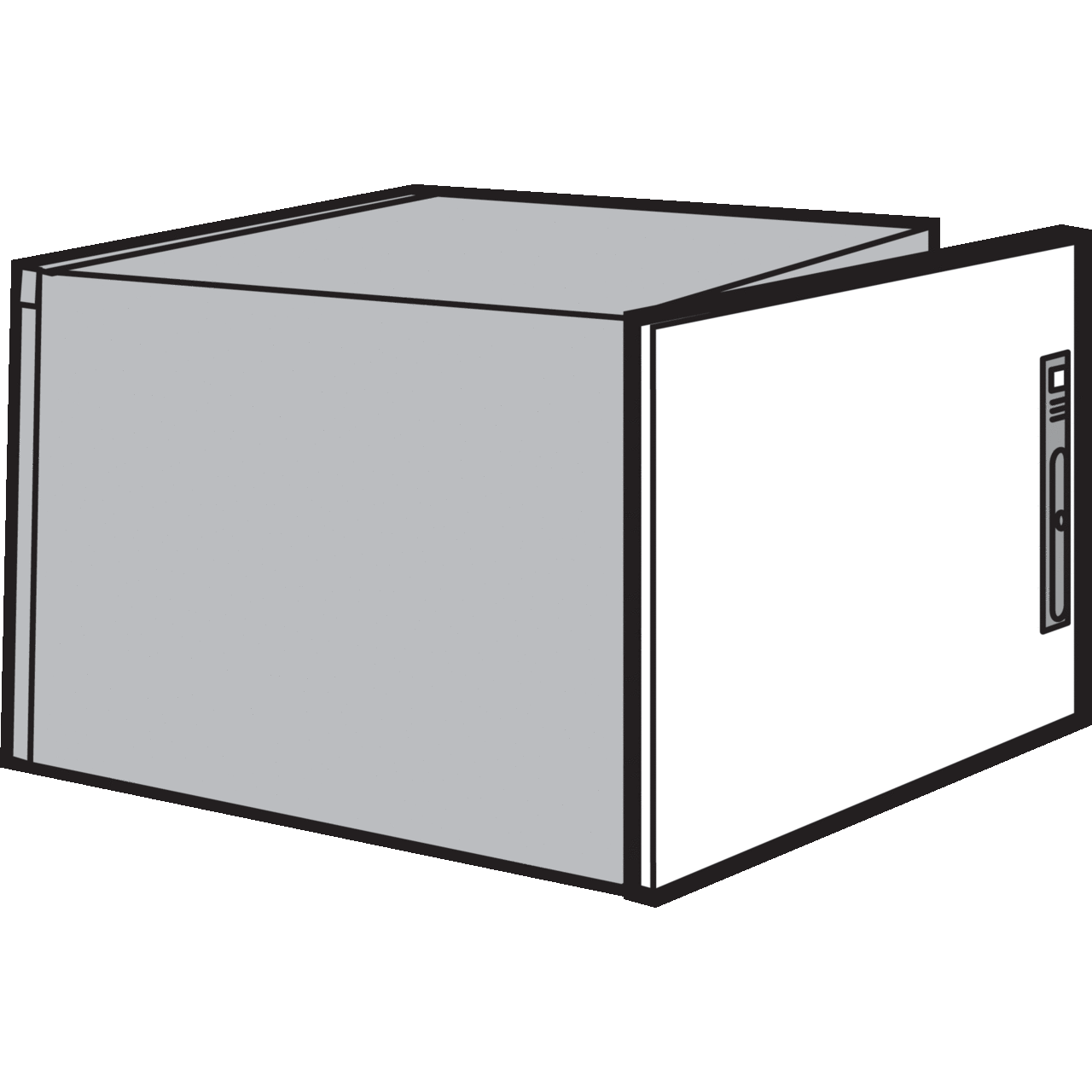 PDS7A6R ProLine P9 Enclosure Door, 23.3 in W x 0.87 in D, For Use With Rear of ProLine Sloped Tops, Steel