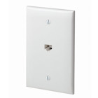 QuickPlate Wallplate, Mid Size, 1 Data Port (Cat 5e, T568A Wiring), Ivory