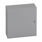 Eaton B-Line series Type 1 panel enclosures, 16" height, 6" length, 12" width, NEMA 1, Hinged cover, 1 enclosure, Wall mount, Small single door, Keyhole slots, Carbon steel