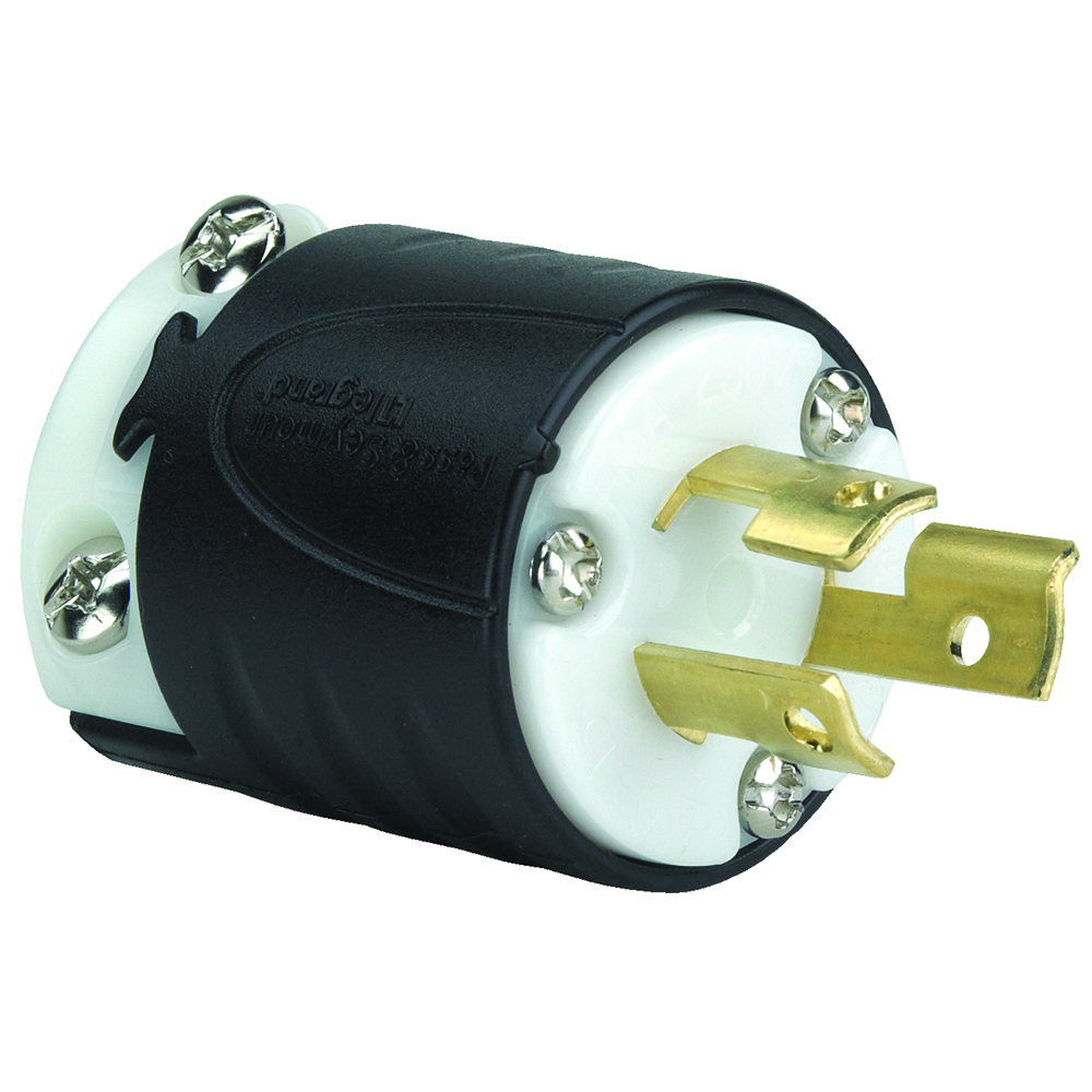 PSL715P 15 Amp NEMA L715 Plug - Black Back, White Front Body