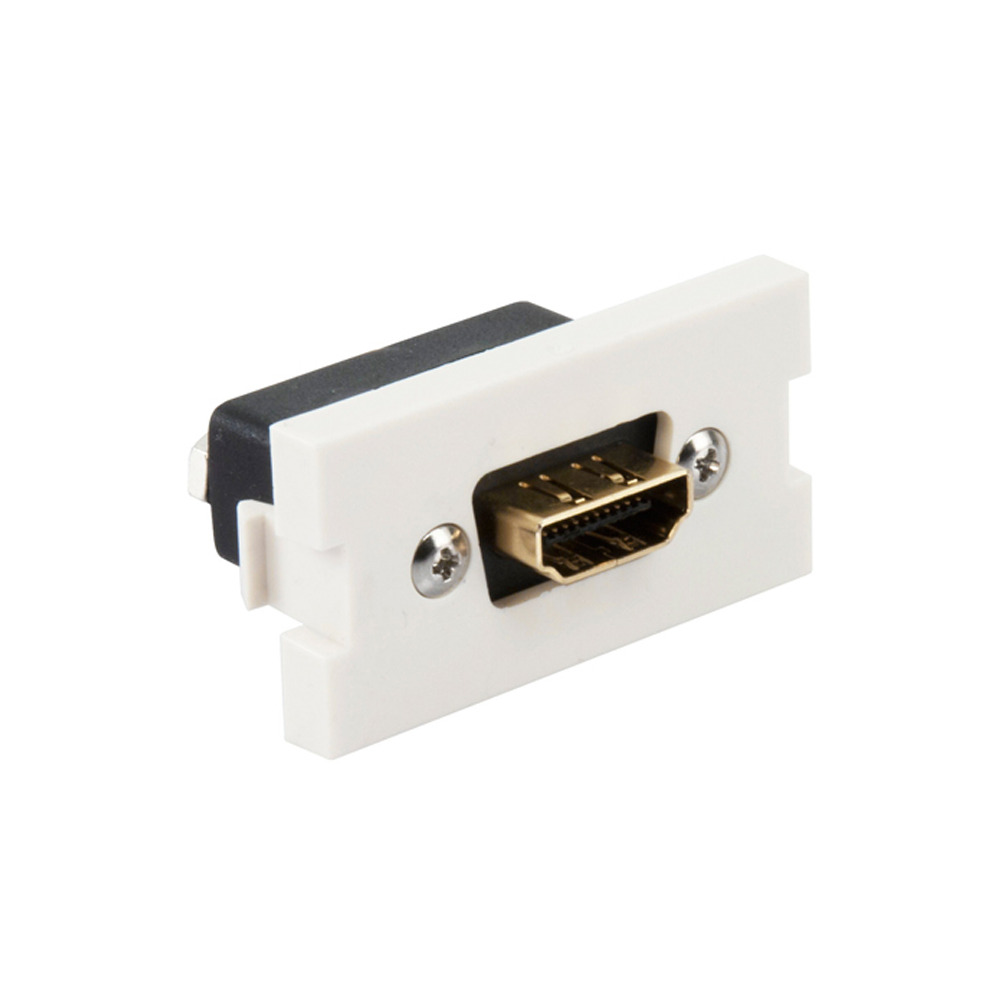 41290-HDW QuickPort MOS Connector Module, Female x Female Connector, 1 Port, Feed Through Termination, Snap-Fit Mount, White