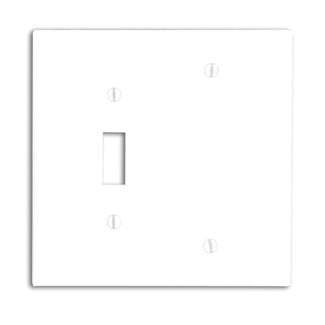 80506-I Blank Midway Size Combination Wall Plate, 2 Gangs, 4.94 in W x 4.875 in H, Thermoset, Ivory