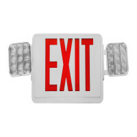 ECL1-10-UNV-WH-R-2 Emergency Exit Sign Combo, 2.4 W Fixture, 120 to 277 V AC, Matte Housing, EXIT Legend