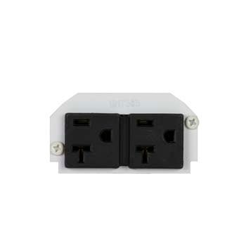 4REC Duplex Power Receptacle With Mounting Plate, 20 A, Ivory