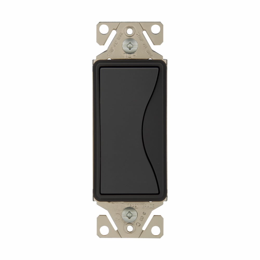 Eaton Aspire designer switch, #12 to 14 AWG, 15A, Residential, 120/277V, Side and push, Silver granite, Fan, LED, INC, FLR, MLV, ELV, CFL, Halogen, Three-way, Three-way, Polycarbonate