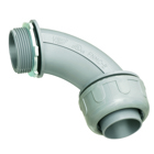 Non-metallic Liquid-tight 90 degree 1 1/2 inch connector for use with type B conduit. Produced from UV rated plastic for long outdoor life.